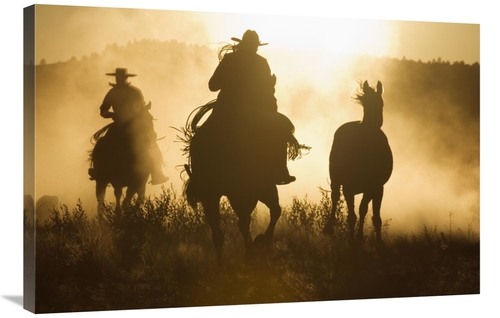 Global Gallery GCS-452588-2436-142 24 x 36 in. Cowboys Herding Horses 