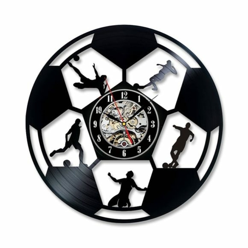 FOOTBALL ORNAMENT HANDMADE VINYL RECORD WALL CLOCK