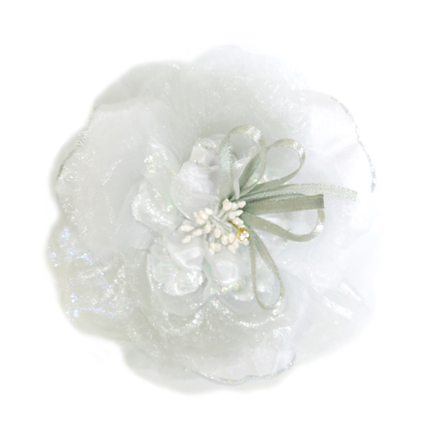 Peony Collar Flower - Silver