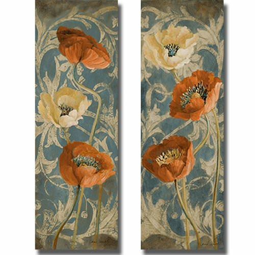 Artistic Home Gallery 1236A161SG Poppies De Bleu by Lanie Loreth Premi