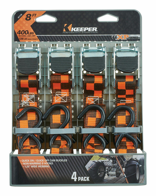Keeper 8866592 8 ft. x 400 lbs Tie Down Strap, Orange & Black - Pa