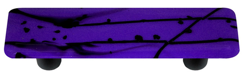 Hot Knobs HK3118-PB Mardi Gras Black with Cobalt Blue Rectangle Glass