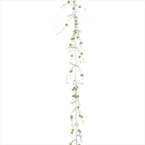 NorthLight 6.5 ft. Pre-Lit LED Green Beaded Artificial Christmas Garla