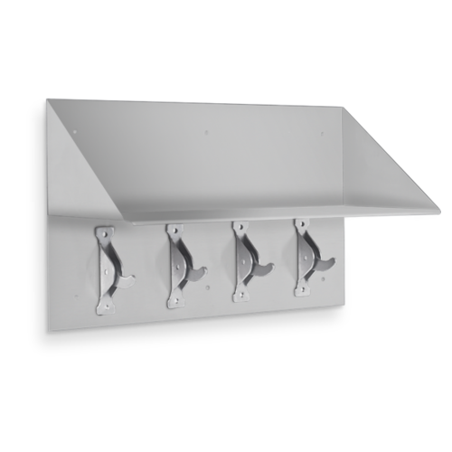 AJW US54 18 In. Collapsible Security Hook Strip & Shelf- 4 Hooks- Expo