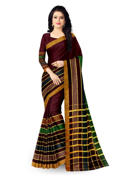 Generic Women's Handloom Mersirized Cotton Saree
