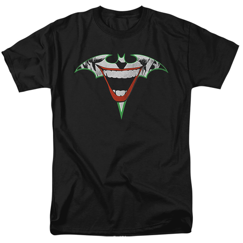 Batman Joker Bat Logo-Short Sleeve Adult 18-1 T-Shirt, Black - 5X