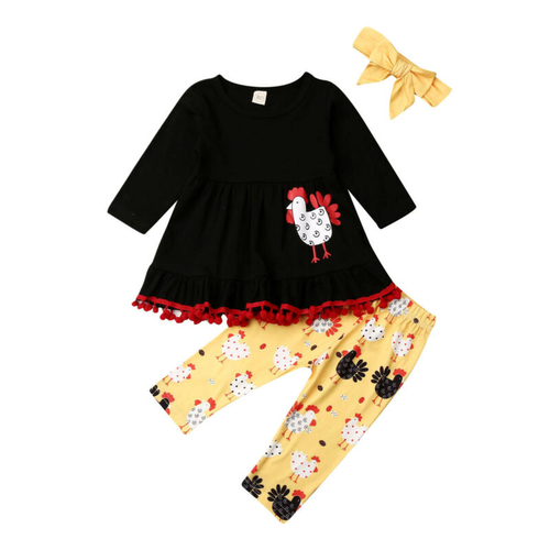 Toddler Girls Kids Clothes Sets Thanksgiving Print