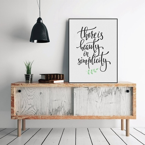 There is beauty in simplicity Quote Art Wall