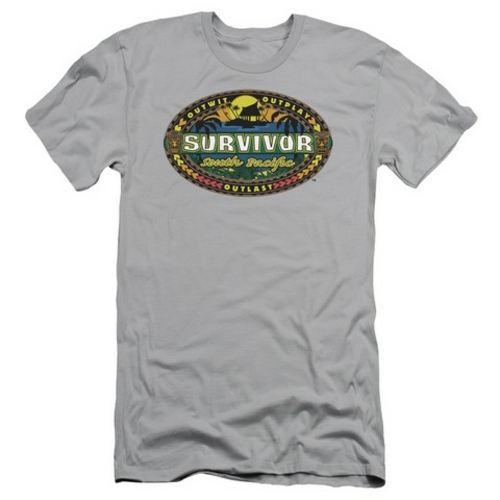 Trevco Survivor-South Pacific - Short Sleeve Adult 30-1 Tee - Silver- 