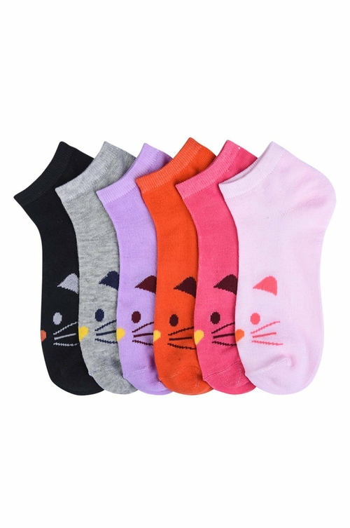 Kids' Kitty Fashion Ankle Socks - 2-3