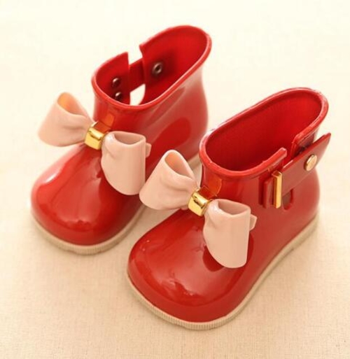 Fashion little kids Waterproof Boots Beauty Bow