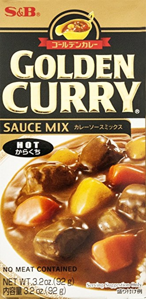 S & B 316922 3.2 oz Sauce Mix Hot Golden Curry - Pack of 12