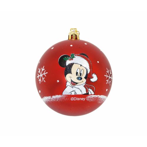 Christmas Bauble Mickey Mouse Happy smiles 6 Units Red Plastic (Ø 8