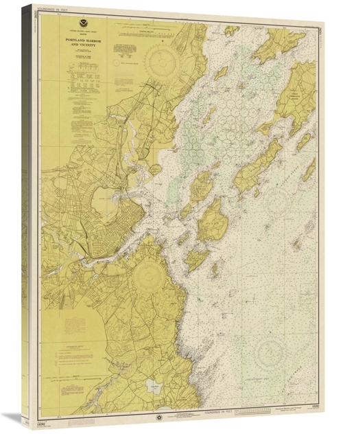 Global Gallery GCS-450543-36-142 36 in. Nautical Chart - Portland Harb