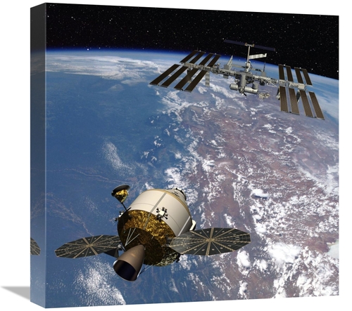 Global Gallery GCS-393580-1818-142 18 x 18 in. Orion Docking at the In