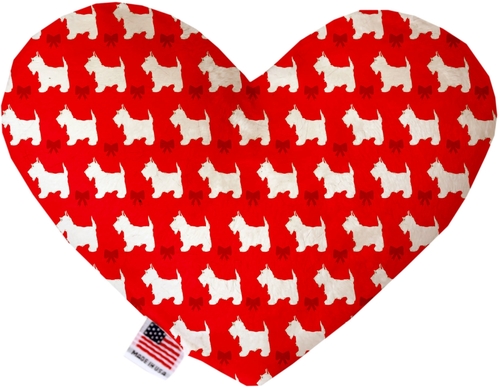 Mirage Pet 1319-CTYHT8 Christmas Westies Canvas Heart Dog Toy - 8 in.