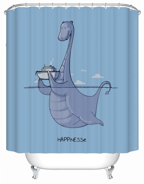 Happy Loch Ness Monster Shower Curtain