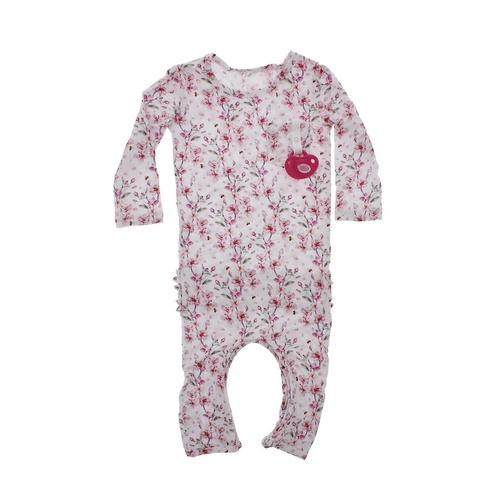 Bloom Where You are Planted - Doodalou Bamboo Baby Romper - 0 - 3