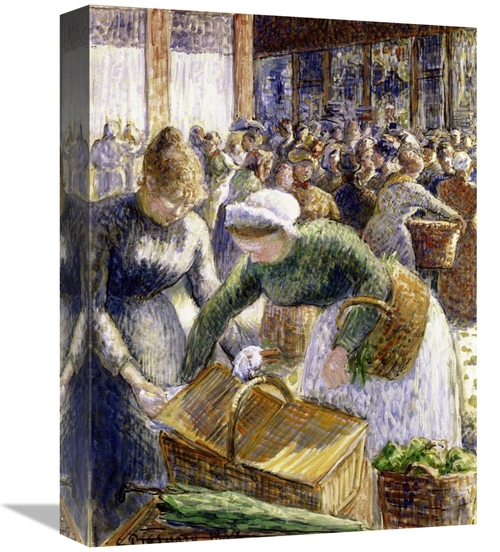 16 in. Market at Pontoise, Paris Art Print - Camille Pissarro