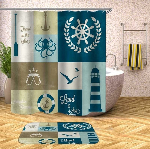 Nautical Theme Shower Curtain