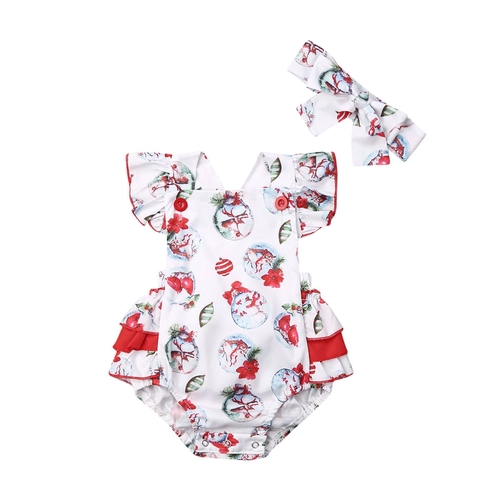 Xmas Toddler Baby Girl Bodysuits 0 24M Christmas