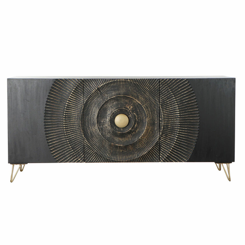 Sideboard DKD Home Decor Black Multicolour Golden Metal Mango wood 160