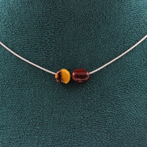 Mookaite from Australia 8 mm 2 beads necklace.