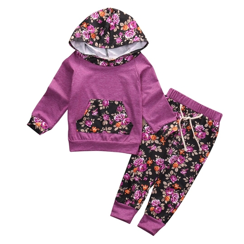 Purple Tiny Flowers Newborn Infant Baby Girl