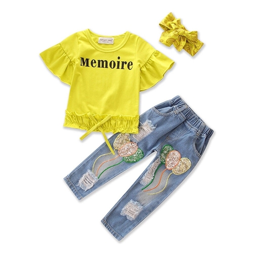 2018 Little Girls 3pcs Clothes Set Toddler Baby