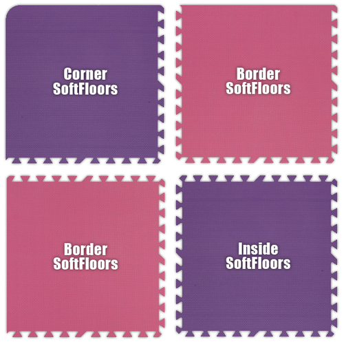 Alessco SFPEPK1010 SoftFloors -Purple & Pink Checkerboard -10  x 10  S