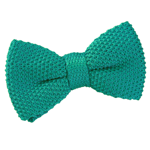 Plain Knitted Pre-Tied Bow Tie - Boys - Teal