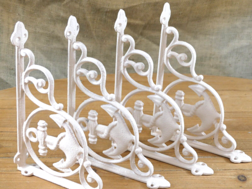 4 Cast Iron Brackets Boat Anchor White 