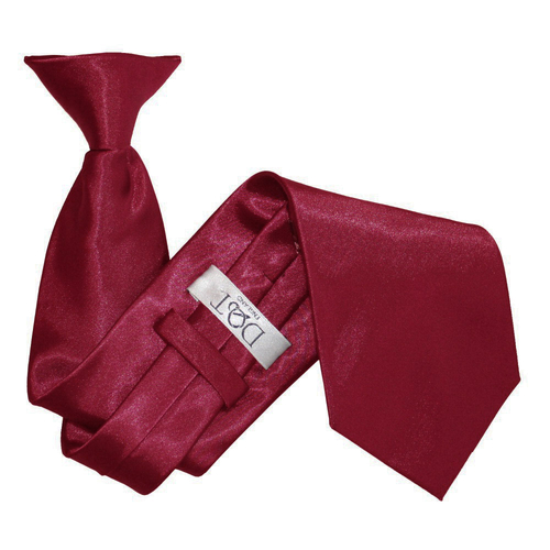 Plain Satin Clip-On Tie - Burgundy