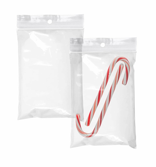 Pack of 1000 Polypropylene Bags With Hang Hole, 5 x 7. Clear Plastic