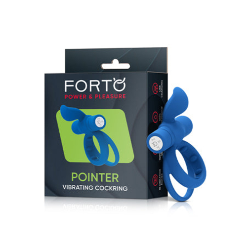 Forto Pointer Rechargeable Silicone Vibrating Dual Cockring with