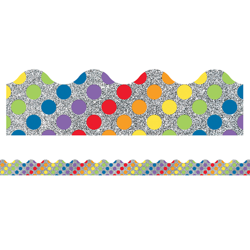 Carson Dellosa CD-108324-6 Rainbow Dots On Glitter Border - Pack of 6