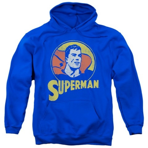 Trevco Dc-Super Circle - Adult Pull-Over Hoodie - Royal Blue- 3X