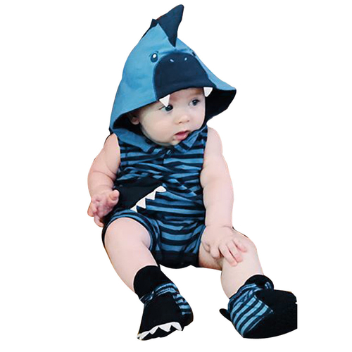 Newborn Infant Boy Girl 3D Cartoon Shark Hooded