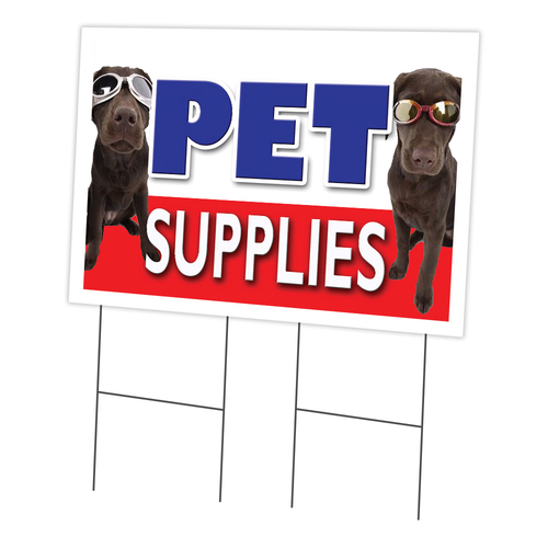 SignMission C-2436-DS-Pet Supplies 24 x 36 in. Yard Sign & Stake - Pet