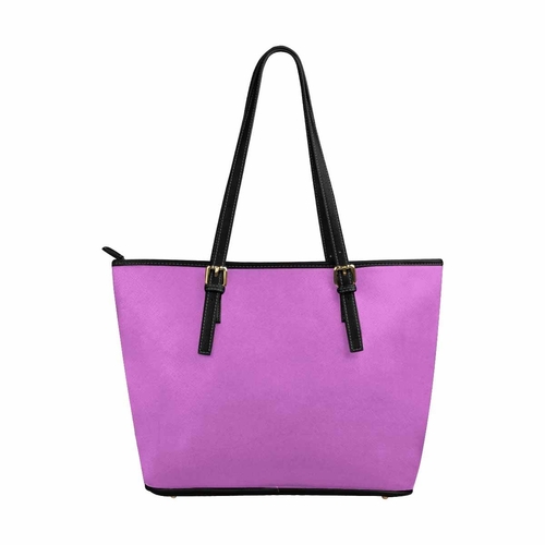 Large Leather Tote Shoulder Bag - Orchid Purple