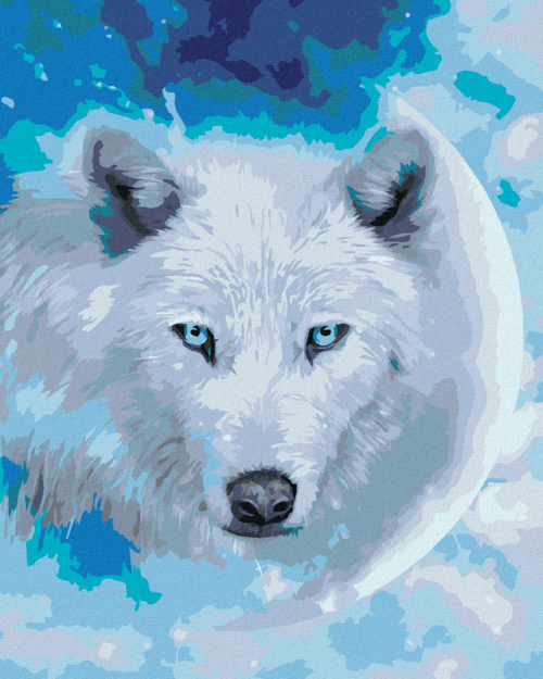 Zuty - Paint by Numbers â€“ WHITE WOLF AND THE FULL MOON (CAROL