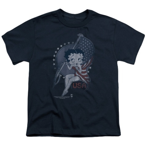 Trevco Boop-Proud Betty - Short Sleeve Youth 18-1 Tee - Navy- Small