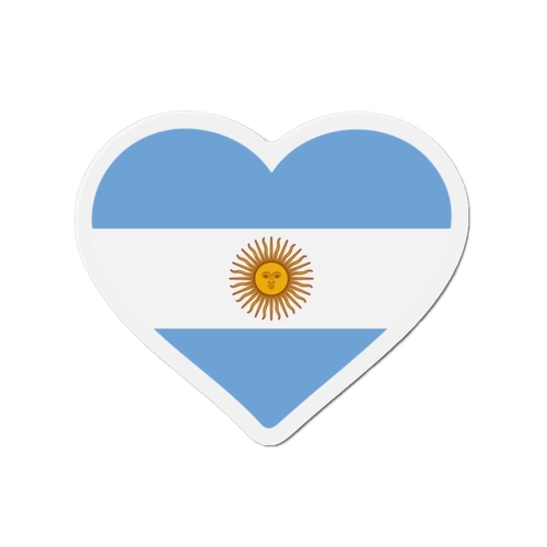 Aimant Coeur Drapeau de l'Argentine en plusieurs tailles