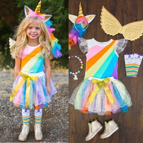 Cute Summer Unicorn Sets Kids Baby Girl