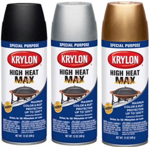 Krylon K01607000 12 oz High Heat Max Spray Paint, Black