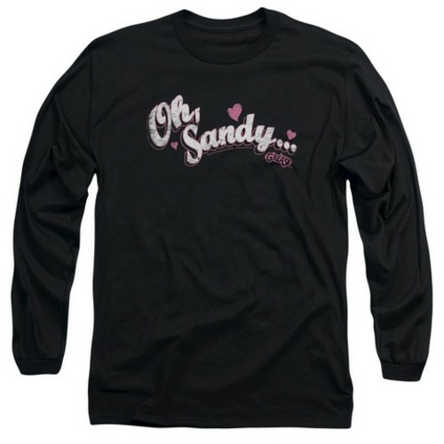 Trevco Grease-Oh Sandy Long Sleeve Adult 18-1 Tee, Black - 2X