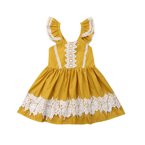 2-7Y Sweet Kids Baby Girls Lace Flower Princess