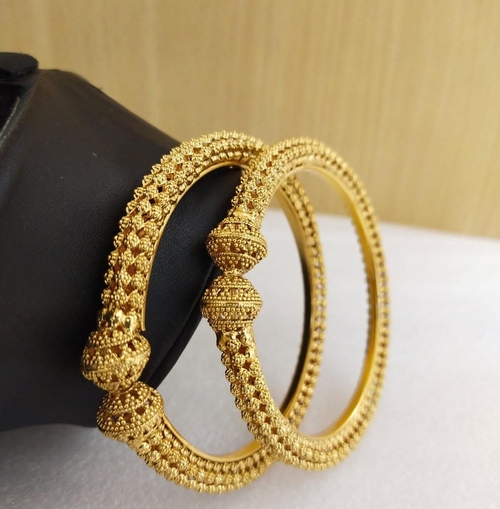 Traditional Designing Gold Plated Copper Brass Bangle 