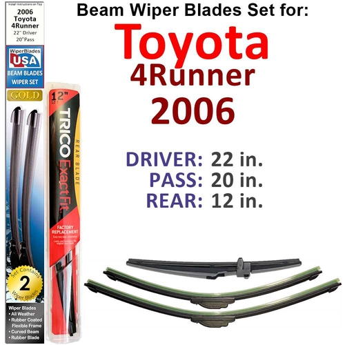 Spocket | Dropship | Beam Wiper Blades for 2006 Toyota 4Runner