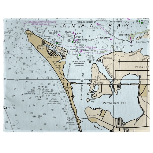 Betsy Drake PM11424 Anna Maria Island, FL Nautical Map Place Mat&#